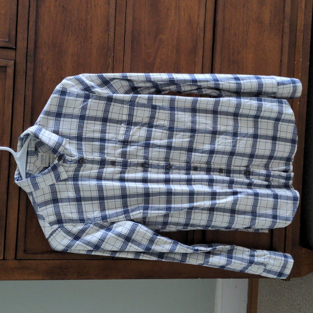 J. Crew Perfect Fit Plaid Flannel Button Up Shirt size XS